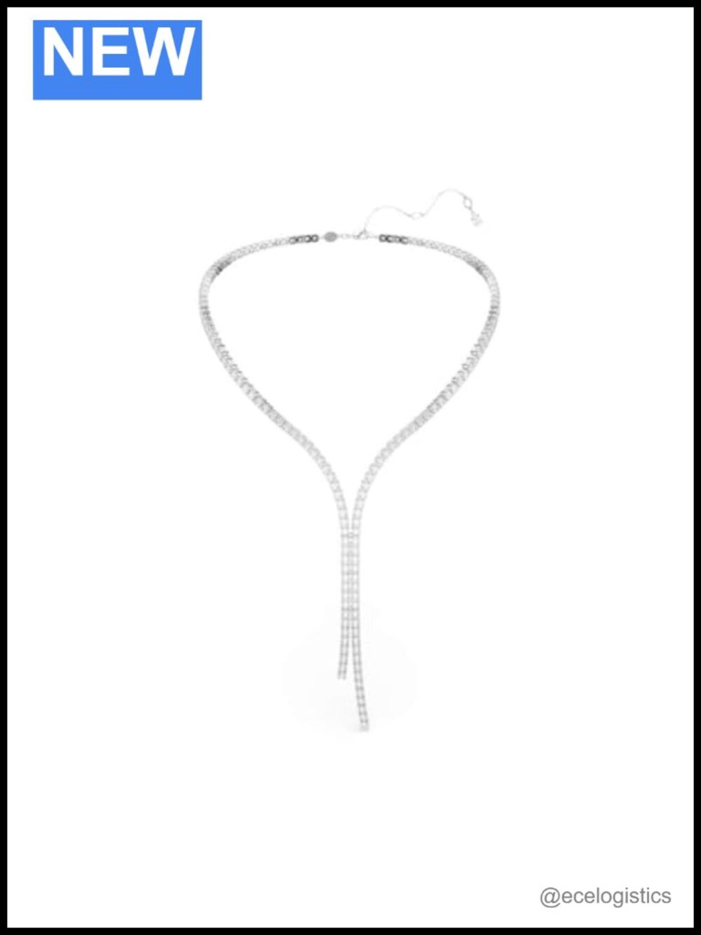 Swarovski Matrix Round-Cut Crystal Y Necklace Rhodium-Plated 39.5cm